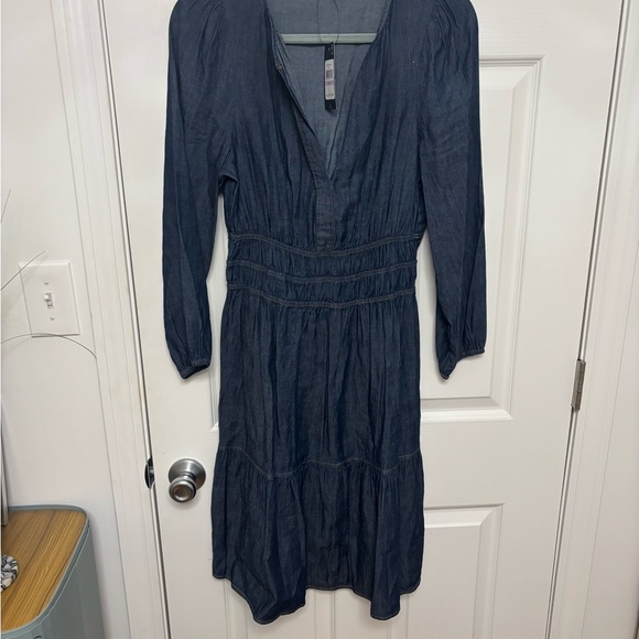 Tommy Hilfiger Navy Denim Long Sleeve Dress. New. Size 6 - Picture 1 of 16
